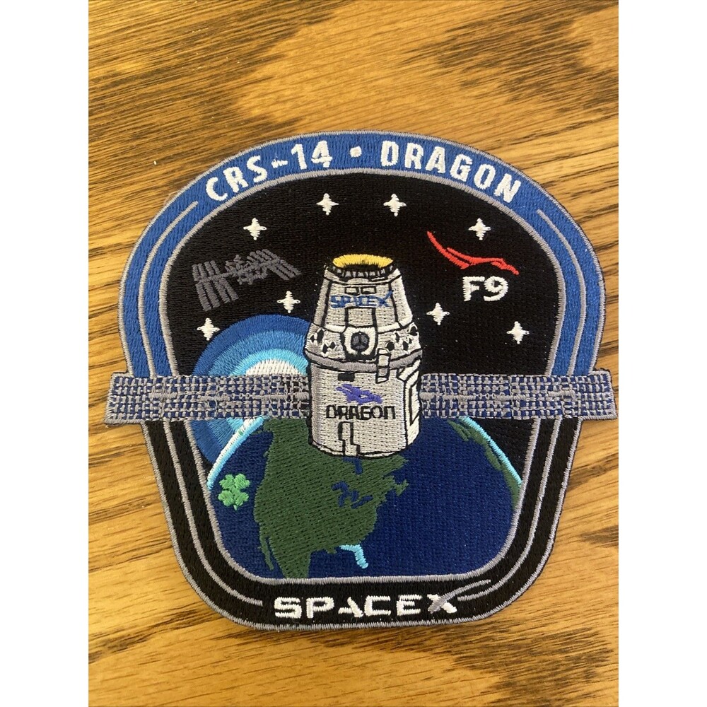 Authentic CRS-14 - SPACEX FALCON-9 DRAGON F-9 ISS NASA RESUPPLY Mission PATCH